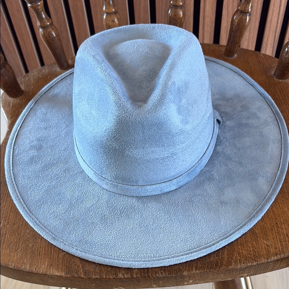 Stylish Blue Suede Rancher Hat